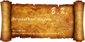Brodafker Kozma névjegykártya